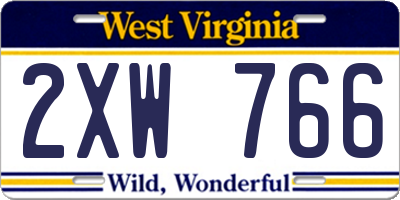 WV license plate 2XW766