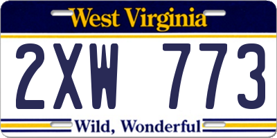 WV license plate 2XW773