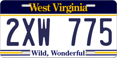 WV license plate 2XW775