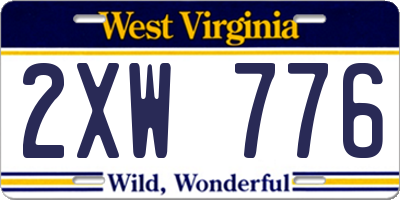 WV license plate 2XW776