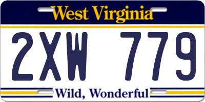 WV license plate 2XW779