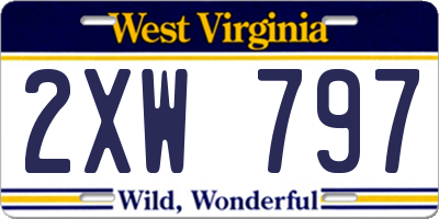 WV license plate 2XW797