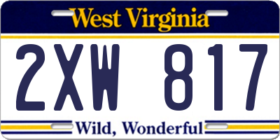 WV license plate 2XW817