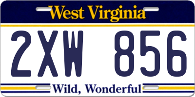 WV license plate 2XW856