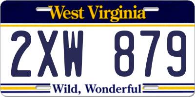 WV license plate 2XW879