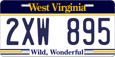 WV license plate 2XW895