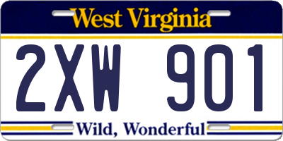 WV license plate 2XW901