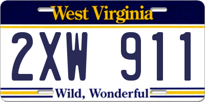 WV license plate 2XW911