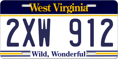 WV license plate 2XW912