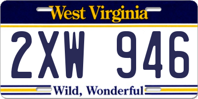 WV license plate 2XW946