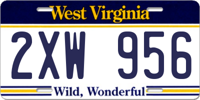 WV license plate 2XW956