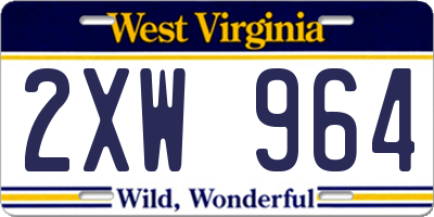 WV license plate 2XW964