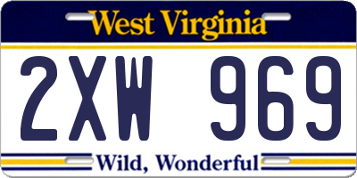 WV license plate 2XW969