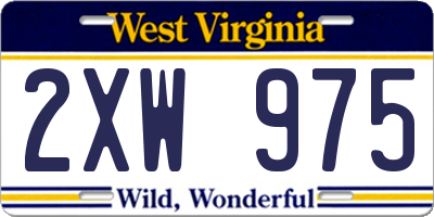 WV license plate 2XW975