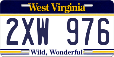 WV license plate 2XW976