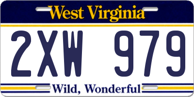 WV license plate 2XW979