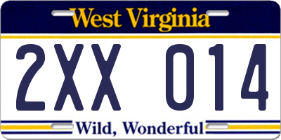 WV license plate 2XX014