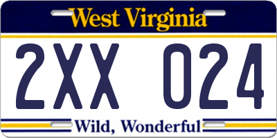 WV license plate 2XX024