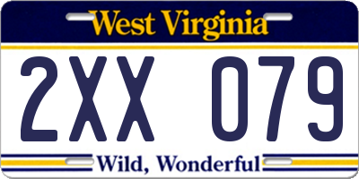 WV license plate 2XX079