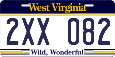 WV license plate 2XX082