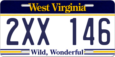 WV license plate 2XX146
