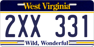 WV license plate 2XX331