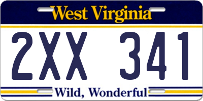 WV license plate 2XX341