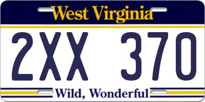 WV license plate 2XX370