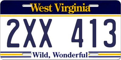 WV license plate 2XX413