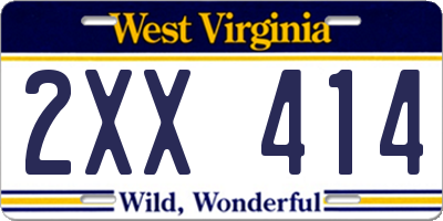 WV license plate 2XX414