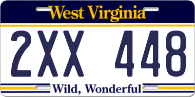 WV license plate 2XX448