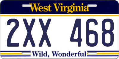 WV license plate 2XX468