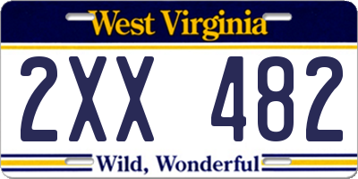 WV license plate 2XX482