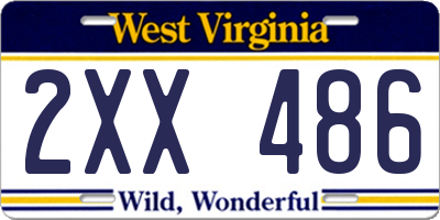 WV license plate 2XX486