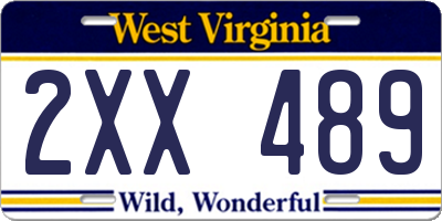 WV license plate 2XX489