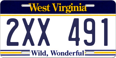 WV license plate 2XX491