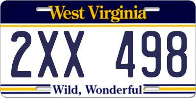 WV license plate 2XX498