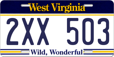 WV license plate 2XX503