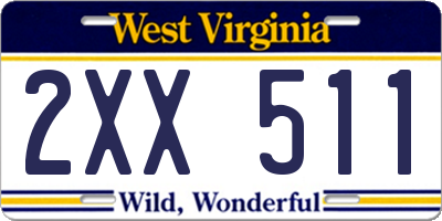WV license plate 2XX511