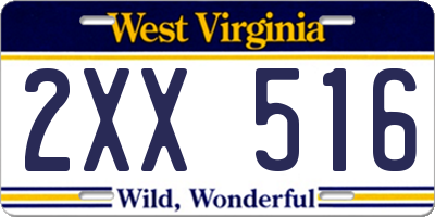 WV license plate 2XX516