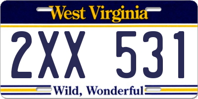 WV license plate 2XX531