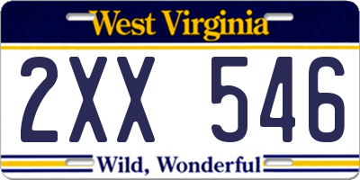WV license plate 2XX546