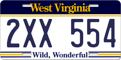 WV license plate 2XX554
