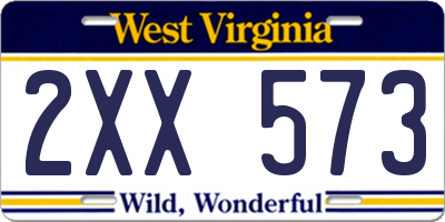 WV license plate 2XX573