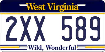 WV license plate 2XX589