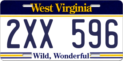 WV license plate 2XX596
