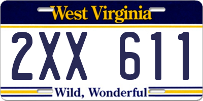 WV license plate 2XX611