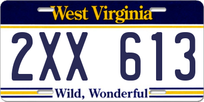 WV license plate 2XX613