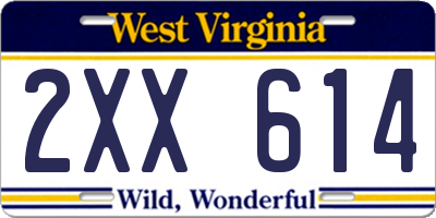 WV license plate 2XX614