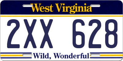 WV license plate 2XX628